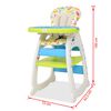 vidaXL 3-i-1 Konvertibel barnstol med bord blå och grön