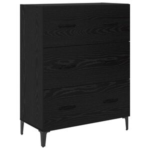 vidaXL Sideboard Svart Ek 69,5 x 34 x 90 cm Konstruerat tr&auml; och j&auml;rn