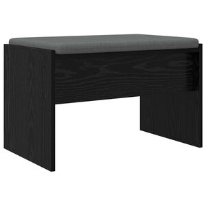 vidaXL Hallb&auml;nk med kudde Svart Ek 63 x 38 x 40 cm