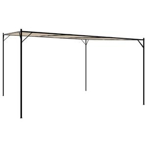 vidaXL Paviljong beige 4x4 m 180 g/m&sup2; tyg och st&aring;l