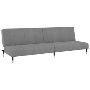 vidaXL B&auml;ddsoffa 2-sits ljusgr&aring; sammet