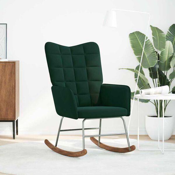 vidaXL Matstol m&ouml;rkgr&ouml;n sammet