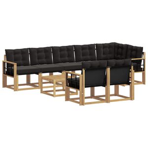 vidaXL Utomhussoffset 9 st Vit och svart