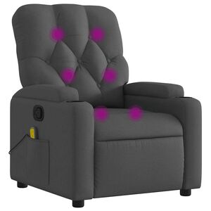 vidaXL Massagef&aring;t&ouml;lj m&ouml;rkgr&aring; tyg