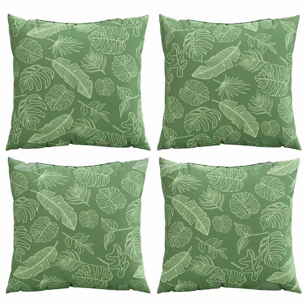 vidaXL Spridda Kuddar L&ouml;v 4 pcs Bladm&ouml;nster 60 x 60 cm Polyester Tyg