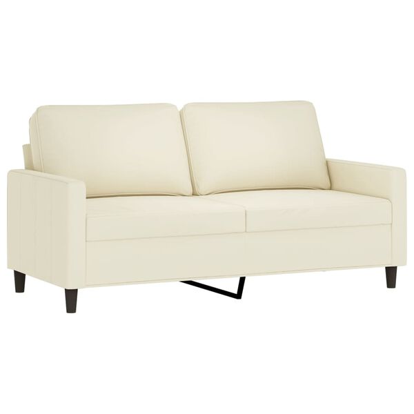 vidaXL Soffa 2-sits gr&auml;ddvit 140 cm sammet