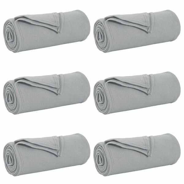 vidaXL Filtar 6 pcs Gr&aring; 240 x 220 cm Fleece