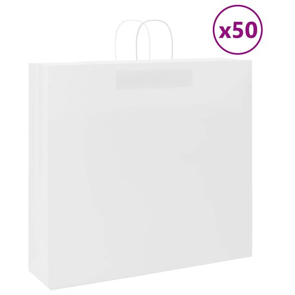 vidaXL Pappersp&aring;sar 50 st med handtag vit 54x15x49 cm