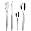Lou Laguiole Bestick 24 delar Jet sidenmatt silver
