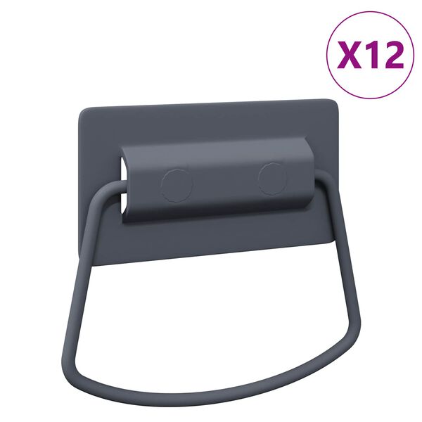 vidaXL Sk&aring;pshandtag 12 pcs Antracit 85 x 45 mm Metall