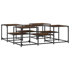 vidaXL Soffbord r&ouml;kf&auml;rgad ek 121x121x40 cm konstruerat tr&auml;