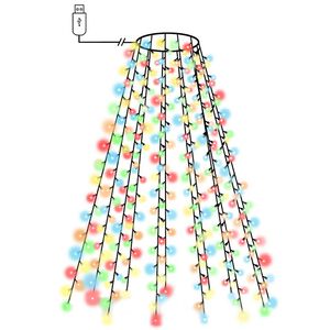 vidaXL Ljusn&auml;t f&ouml;r julgran 150 lysdioder f&auml;rgglad 150 cm