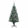 vidaXL Konstgjord julgran med LED och bollset och kottar 150 cm
