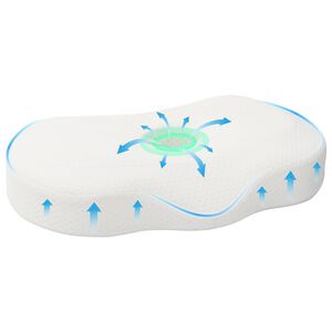 vidaXL Nackkudde Enf&auml;rgad Vit 53 x 35 x 11 cm Minneskum