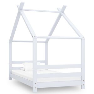 vidaXL Barns&auml;ng vit massiv furu 80x160 cm