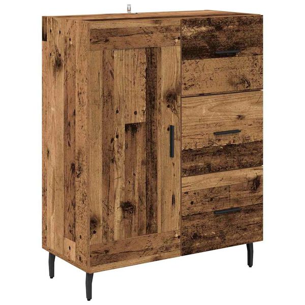 vidaXL Sideboard med l&aring;da Gammalt tr&auml; 69,5 x 34 x 90 cm