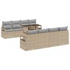 vidaXL Tr&auml;dg&aring;rdsoffset 9 st Beige Poly rattan