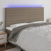 vidaXL S&auml;nggavel LED taupe 180x5x118/128 cm tyg