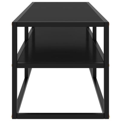 vidaXL Tv-bänk svart med svart glas 120x40x40 cm