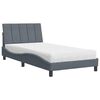 vidaXL Bed with Mattress "Hanko" Dark Grey 100x200 cm Velvet