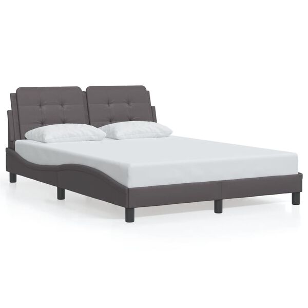 vidaXL Bed Frame without Mattress "Zadar" Grey 120x200 cm Faux Leather