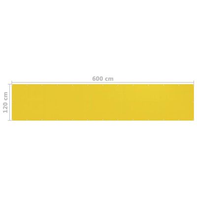 vidaXL Balkongskärm gul 120x600 cm HDPE