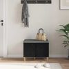 vidaXL Hallb&auml;nk med kudde med lagring Svart Ek 60 x 38 x 46 cm