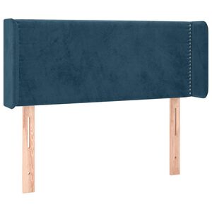 vidaXL S&auml;nggavel med kanter m&ouml;rkbl&aring; 103x16x78/88 cm sammet