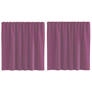 vidaXL Voile gardiner med &ouml;glor 2 st lila 140x140 cm