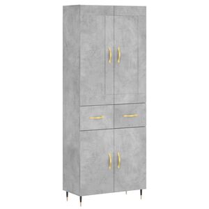 vidaXL H&ouml;gsk&aring;p betonggr&aring; 69,5x34x180 cm konstruerat tr&auml;