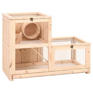 vidaXL Hamsterbur 81x40x60 cm massivt grantr&auml;