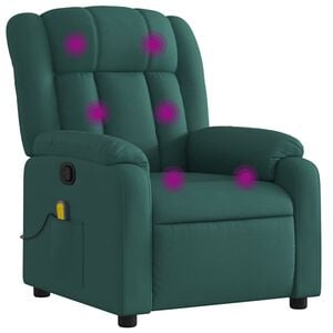 vidaXL Massagef&aring;t&ouml;lj m&ouml;rkgr&ouml;n tyg