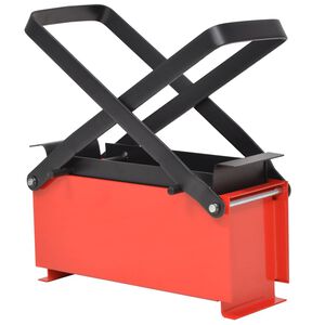 vidaXL Brikettpress i st&aring;l f&ouml;r papper 34x14x14 cm svart och r&ouml;d