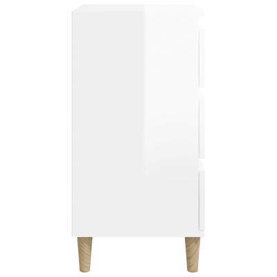 vidaXL Sängbord vit högglans 40x35x70 cm konstruerat trä