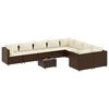 vidaXL Loungegrupp 10 delar med brun dynor konstrotting