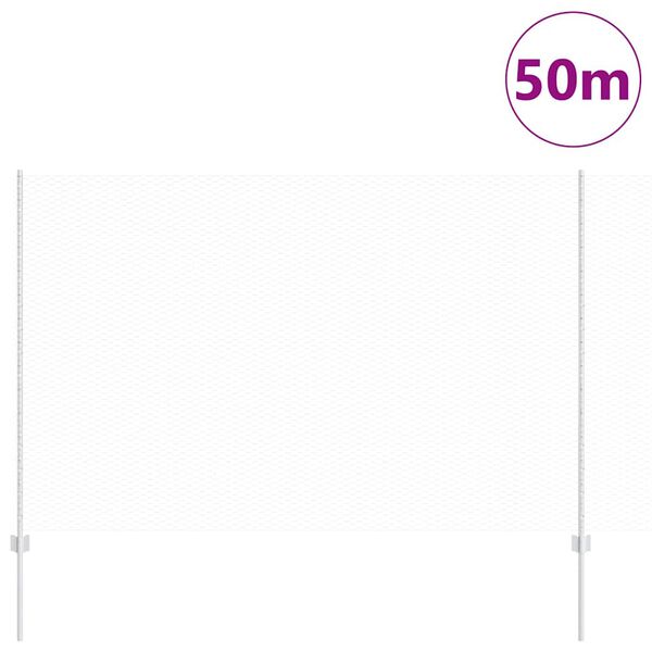 vidaXL St&auml;ngsel med stolpe Silver 1,5 x 50 m St&aring;l