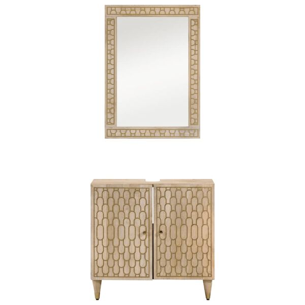 vidaXL Badrumsm&ouml;bler 2 delar massivt mangotr&auml;