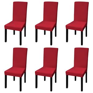 vidaXL Stols&ouml;verdrag rak modell stretch 6 st vinr&ouml;d
