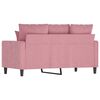 vidaXL Soffa 2-sits rosa 120 cm sammet