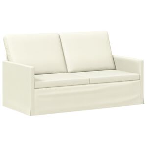 vidaXL Soffa f&ouml;r 2 personer Gr&auml;ddvit 150 x 81 x 82 cm Kordread tyg