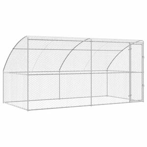 vidaXL Hundbur med lagring 2 pcs Silver 4 x 2 x 2 m St&aring;l