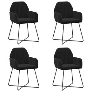 vidaXL Matstolar 4 st Sammet Svart 55 x 50 x 84 cm