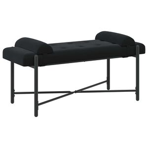 vidaXL Knappstoppad b&auml;nk med kuddar Svart 110 x 40 x 46 cm Sammet