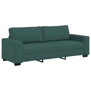 vidaXL 3-sitssoffa m&ouml;rkgr&ouml;n 220x77x82 cm tyg