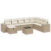 vidaXL Soffgrupp f&ouml;r tr&auml;dg&aring;rden med dynor 9 delar beige konstrotting