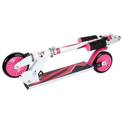 XQ Max Hopfällbar sparkcykel med fotbroms rosa och vit