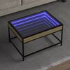 vidaXL Soffbord med Infinity LEDs sonoma-ek 70x50x41 cm