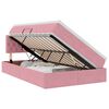 vidaXL LED f&ouml;rvaringss&auml;ng med madrass Rosa 120 x 200 cm Sammet
