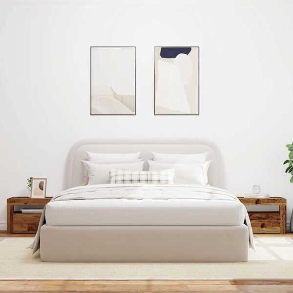 vidaXL Sängbord med LEDs 2 st åldrat trä 60x35x40 cm