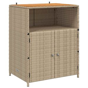 vidaXL Sk&aring;p med hylla Beige 70 x 50 x 87 cm Polyester och Roly Rattan